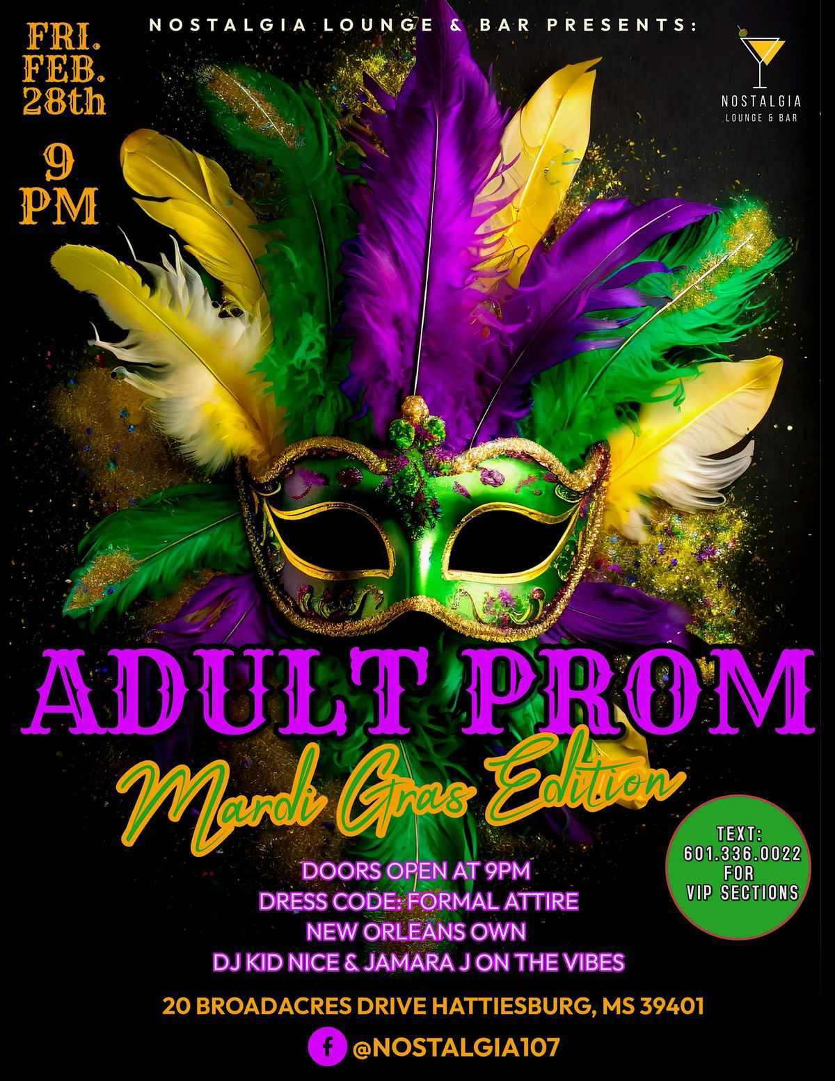 Nostalgia\u2019s Adult Prom \u201cMardi Gras Edition\u201d