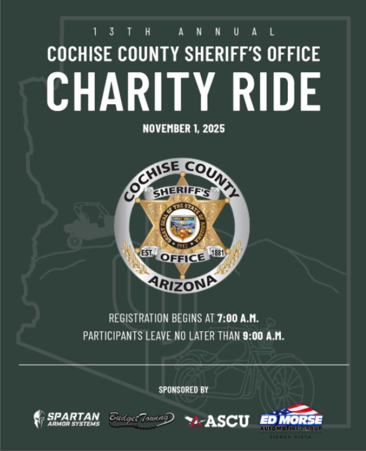 13th Annual Cochise County Sheriff's Charity Ride 2025