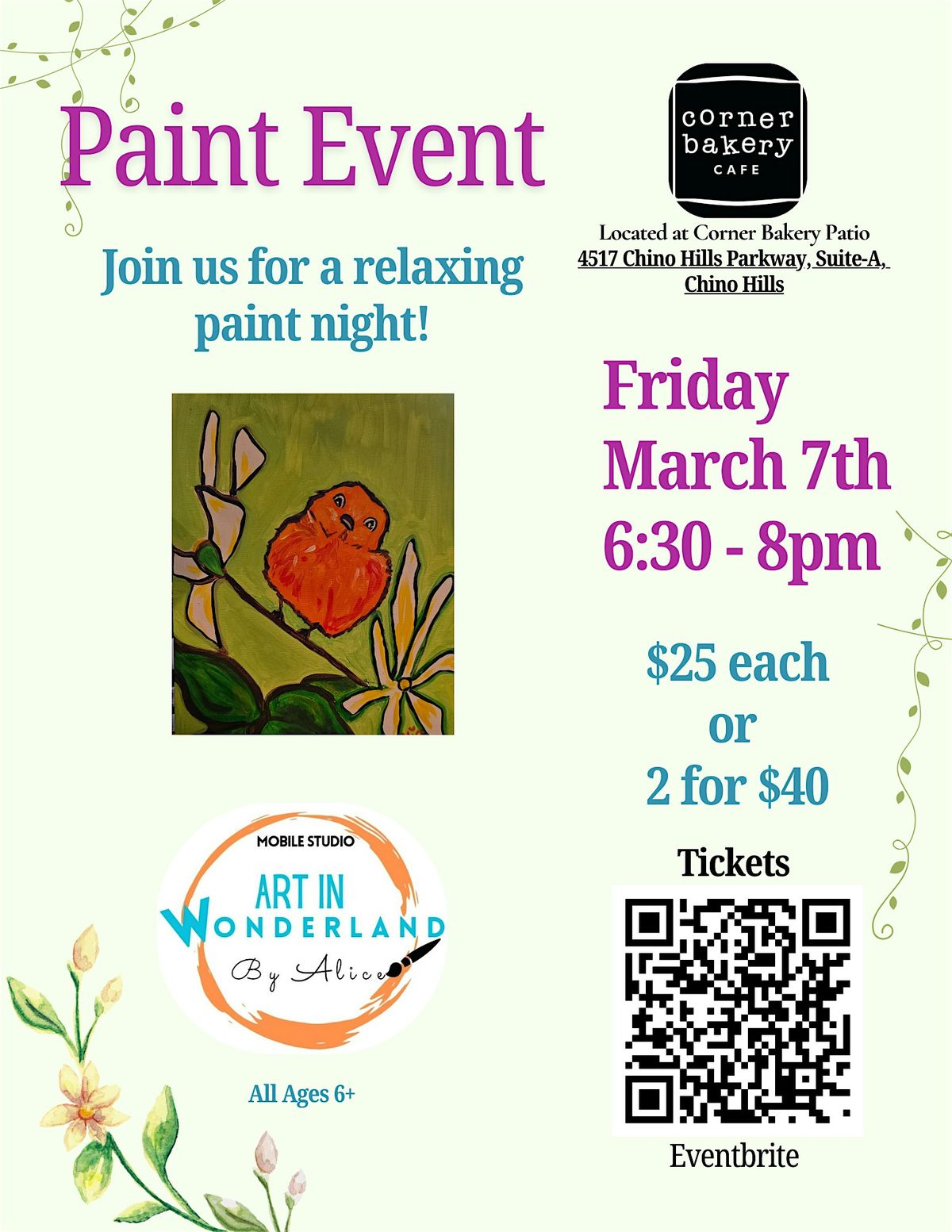 Paint Night - Corner Bakery