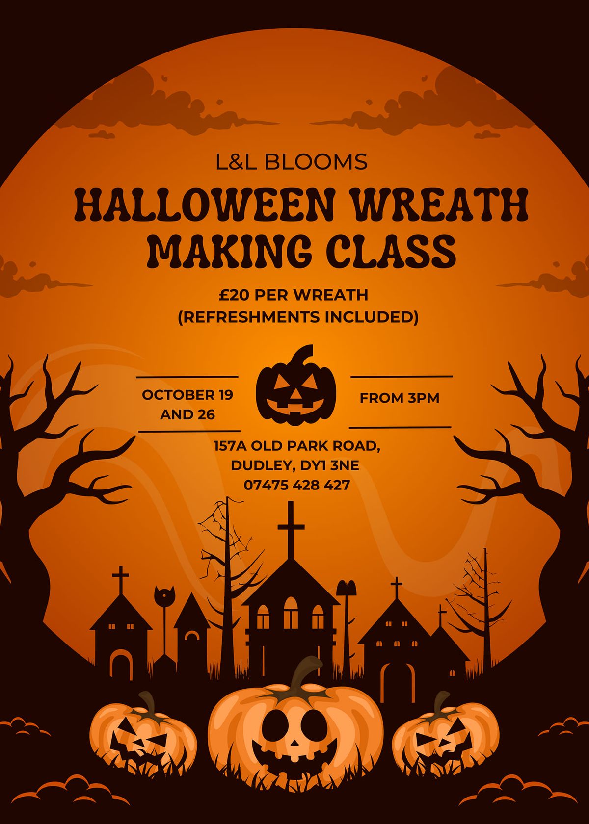 Halloween wreath making workshop 