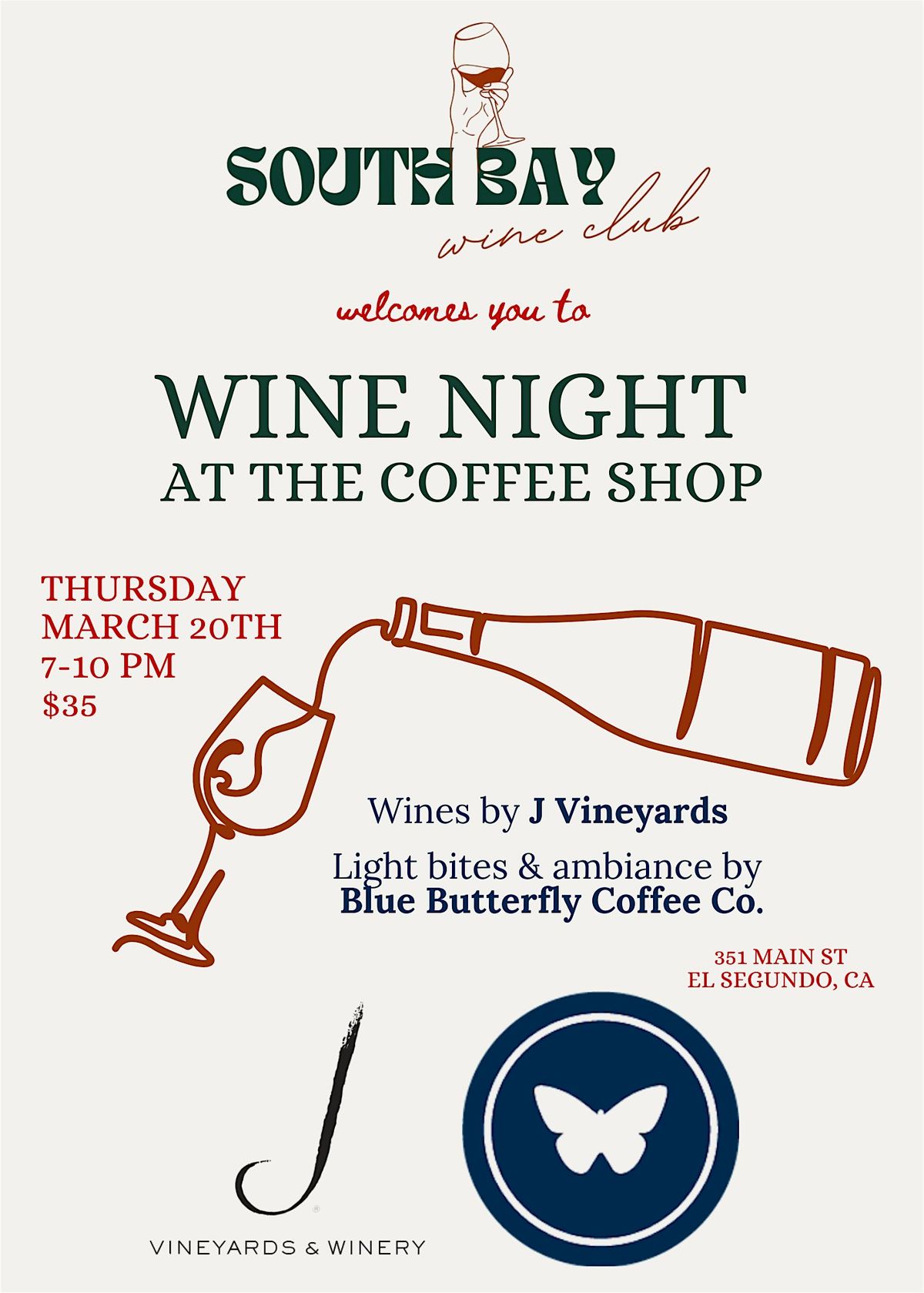 Wine Night at Blue Butterfly Coffee Shop