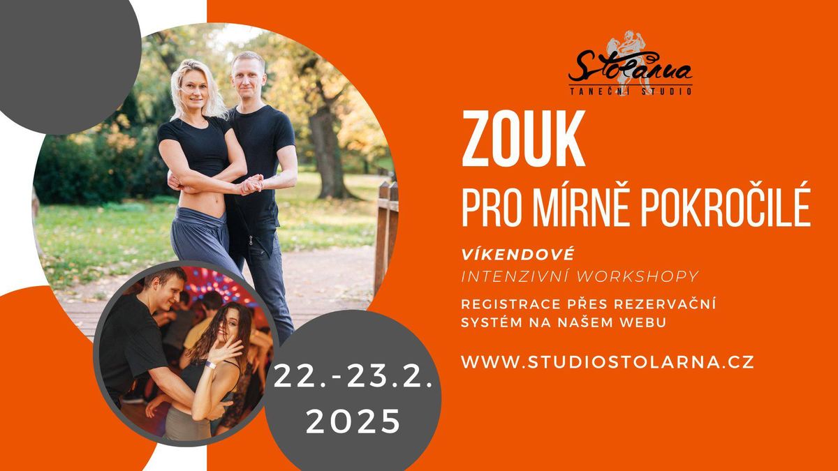 ZOUK pro m\u00edrn\u011b pokro\u010dil\u00e9 - V\u00cdKENDOV\u00c9 WORKSHOPY