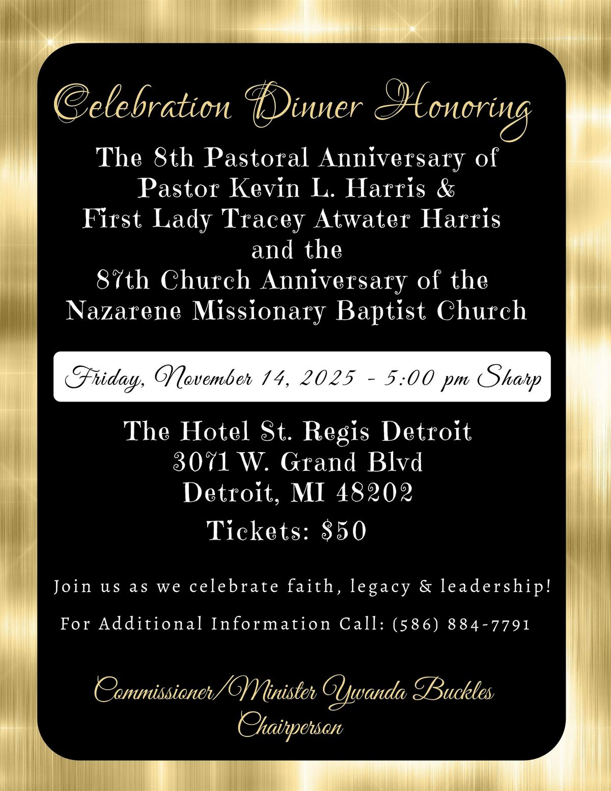 Nazarene Missionary Baptist Church Anniversary Celebration Dinner
