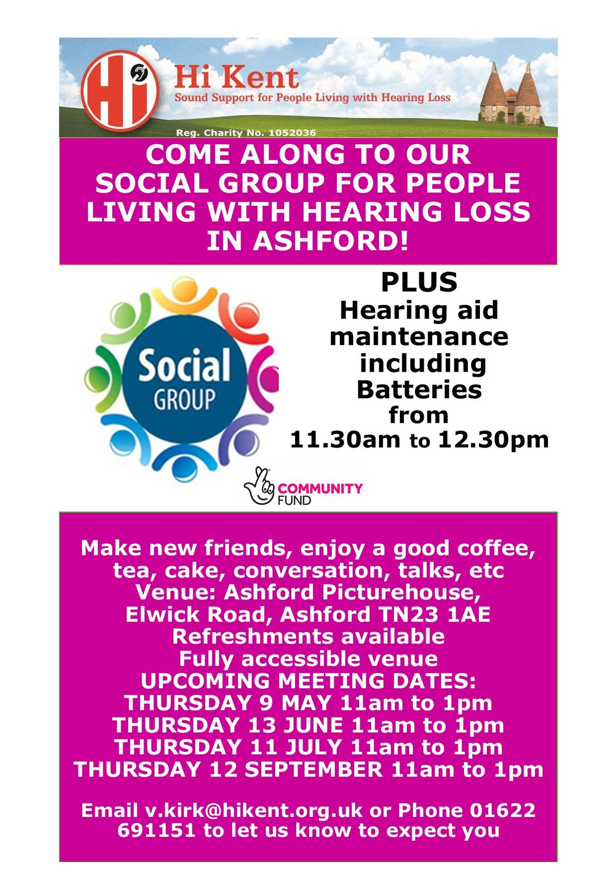 Ashford Social Group for People Living With Hearing Loss