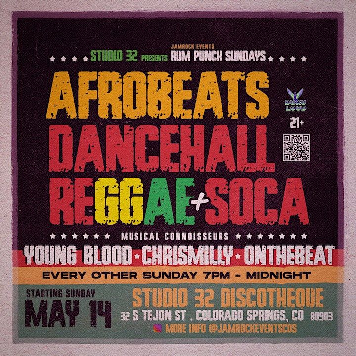 Rum Punch Sundays Colorado Springs, Studio 32 Discothèque, Colorado