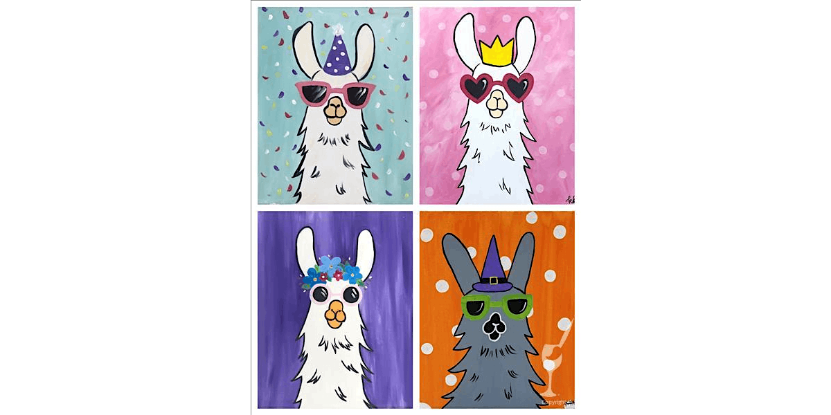 Choose Your Party Llama - Paint and Sip in Austin | Classpop!\u2122