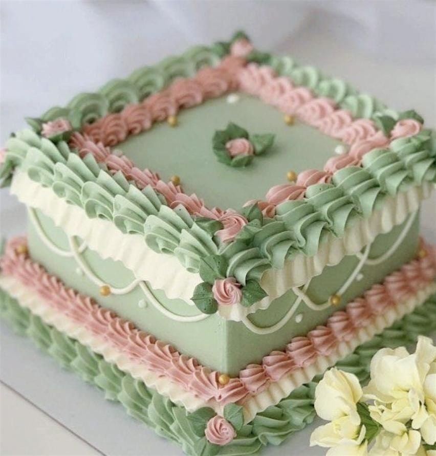 Sharp and Smooth Square Cakes w\/ Beginner Piping Class