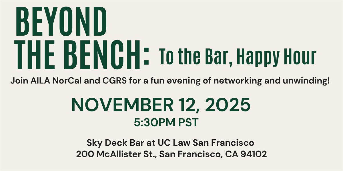 Beyond the Bench: To the Bar, Happy Hour