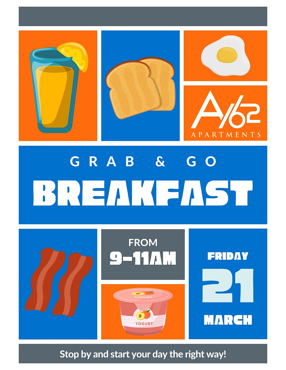 A62 Apartments Grab & Go Breakfast