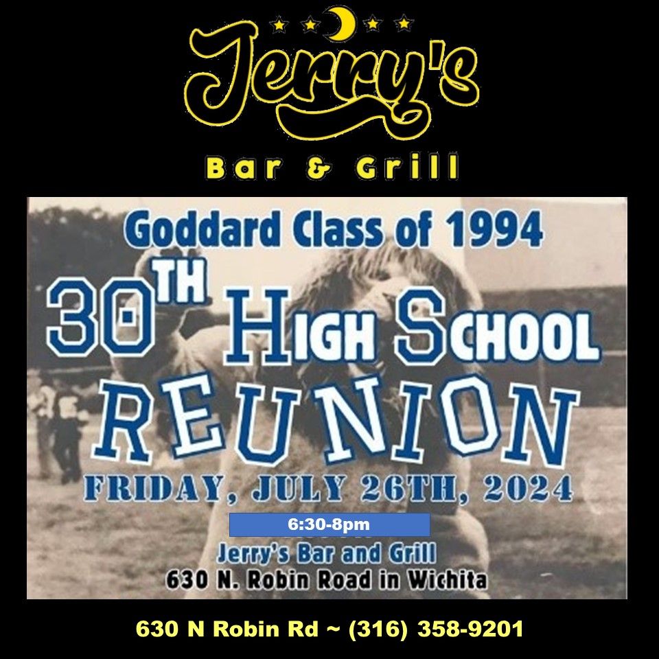 Goddard Class of 1994 30th High School Reunion at Jerry\u2019s Bar & Grill