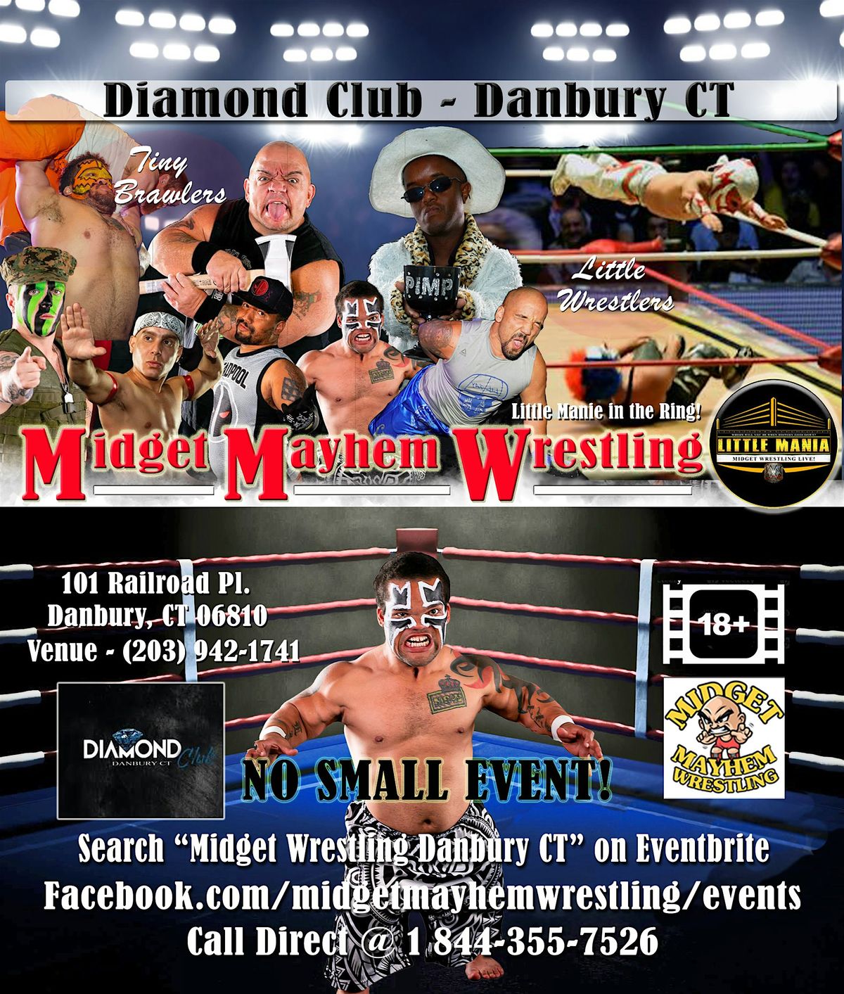 Midget Mayhem \/ Little Mania Wrestling in the Ring! Danbury CT 18+