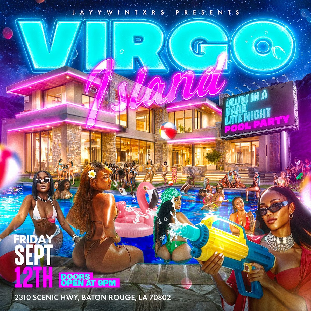 Virgo Island: Late night pool party