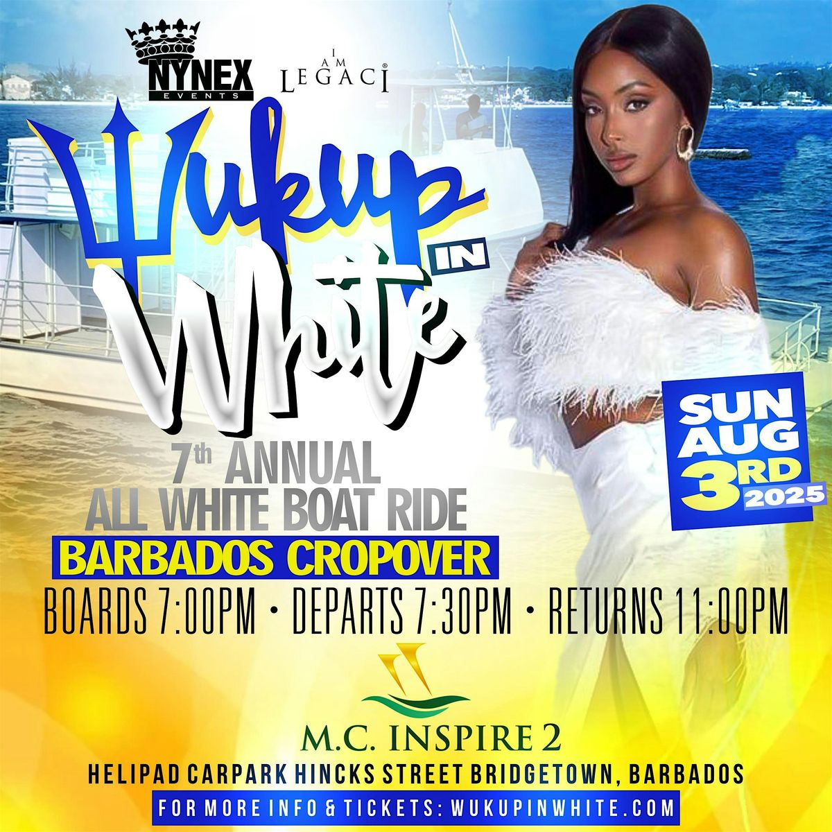 WUK UP IN WHITE The 7th  Annual All White Boat Ride Barbados Crop Over 2025