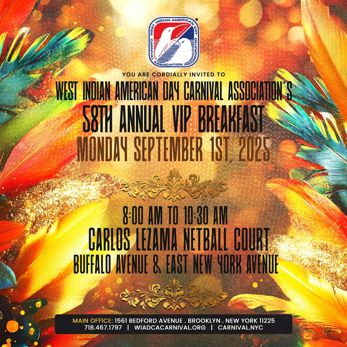 West Indian American Day Carnival Association's 58th Annual VIP Breakfast