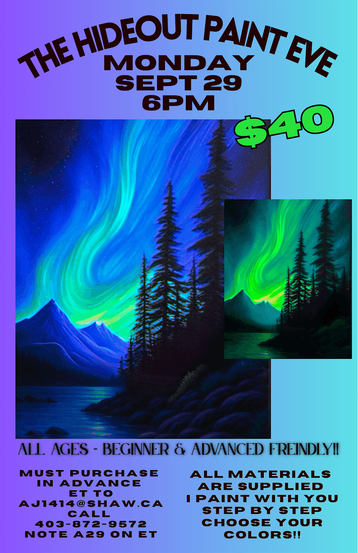 The Hideout paint evening