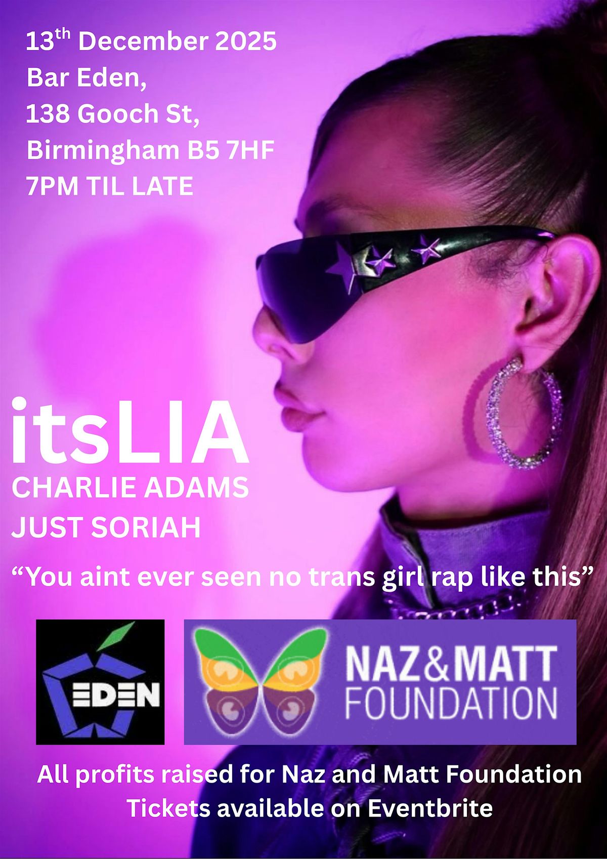 itsLIA, Charlie Adams & Just Soriah - Naz & Matt Charity Fundraiser