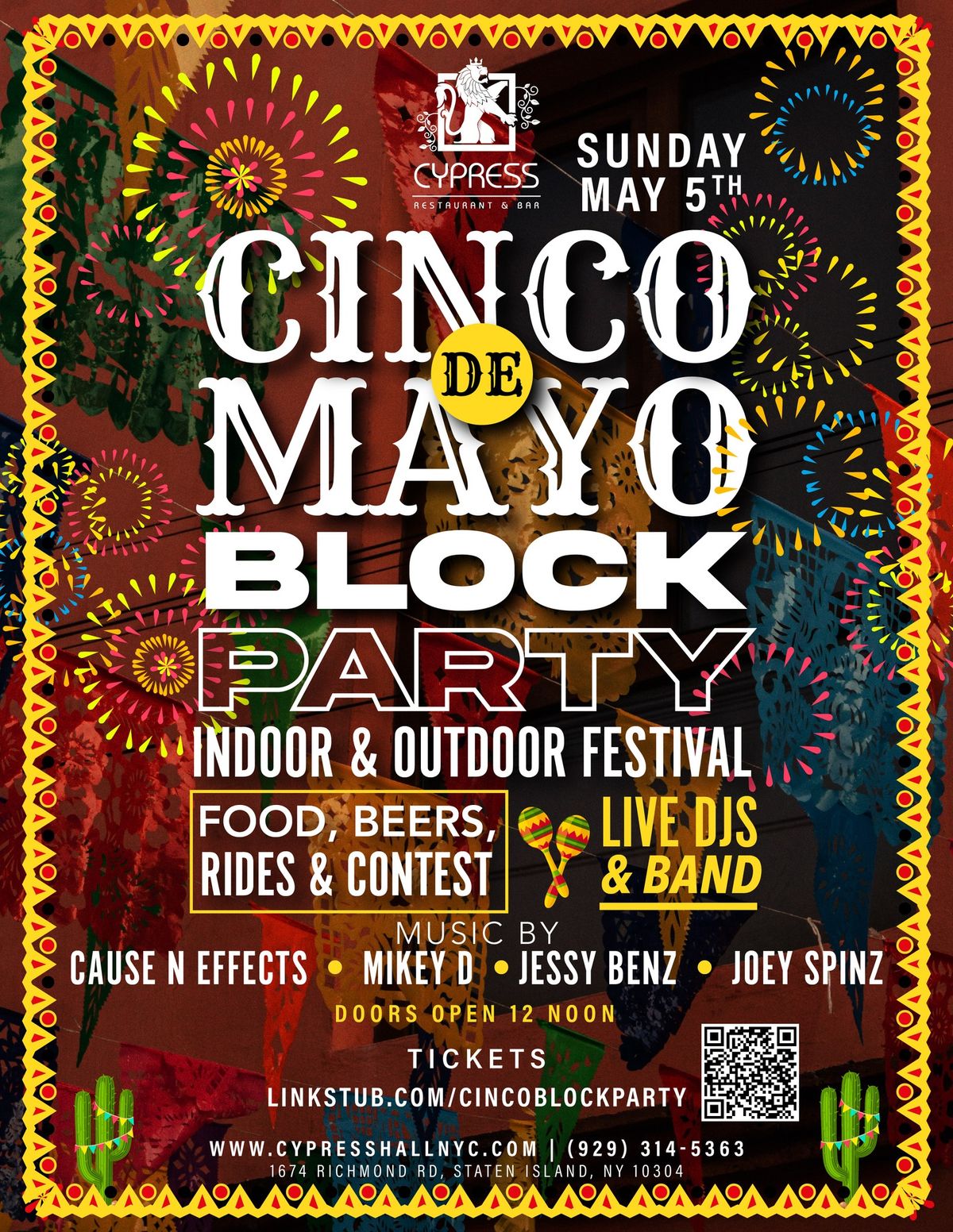 Cinco De Mayo Block Party - May 5th - Cypress Hall