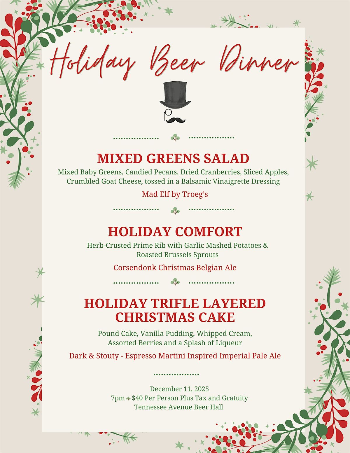 Holiday Beer Dinner