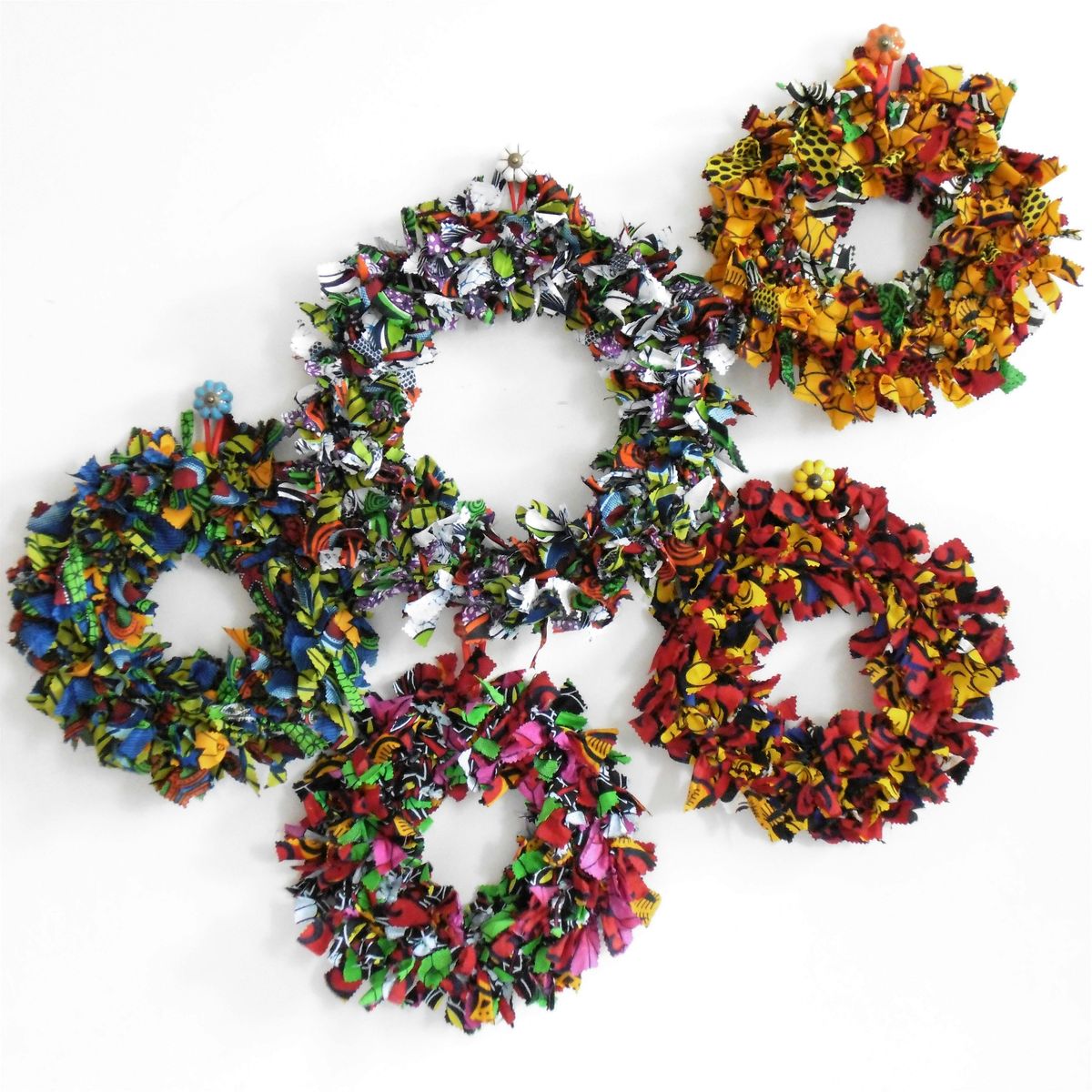 Christmas African Print Fabric Rag Wreath Workshop