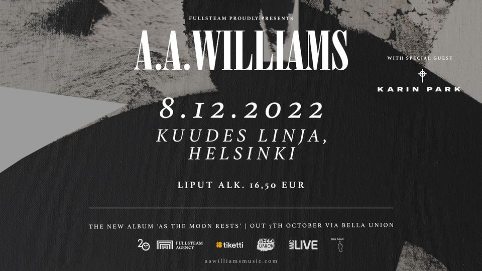 A.A. WILLIAMS (UK)+KARIN PARK (NO), to 8.12. Kuudes Linja, Helsinki