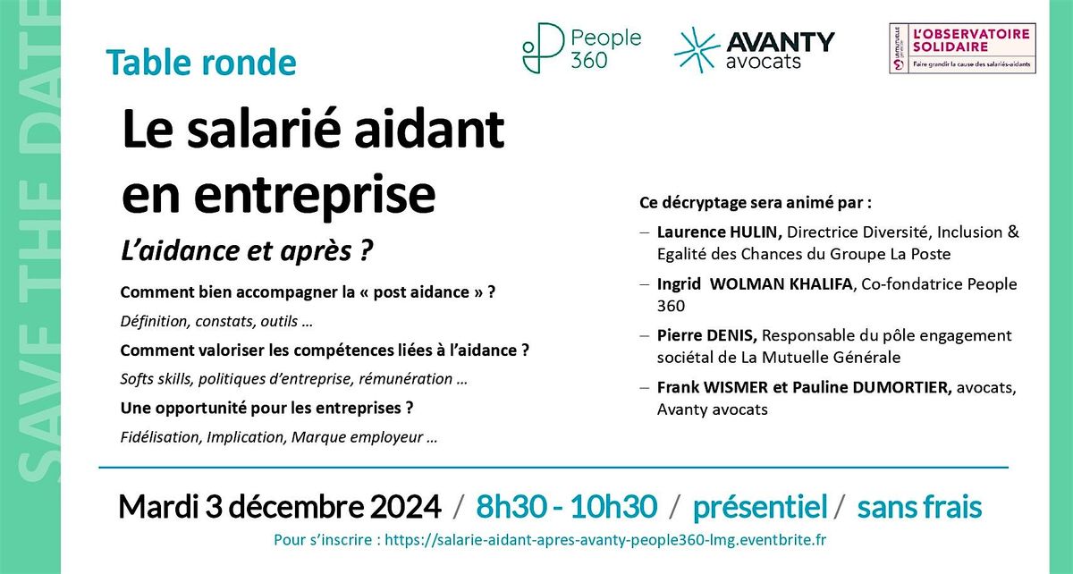 Le Salari\u00e9 Aidant en Entreprise. L'aidance, et apr\u00e8s?