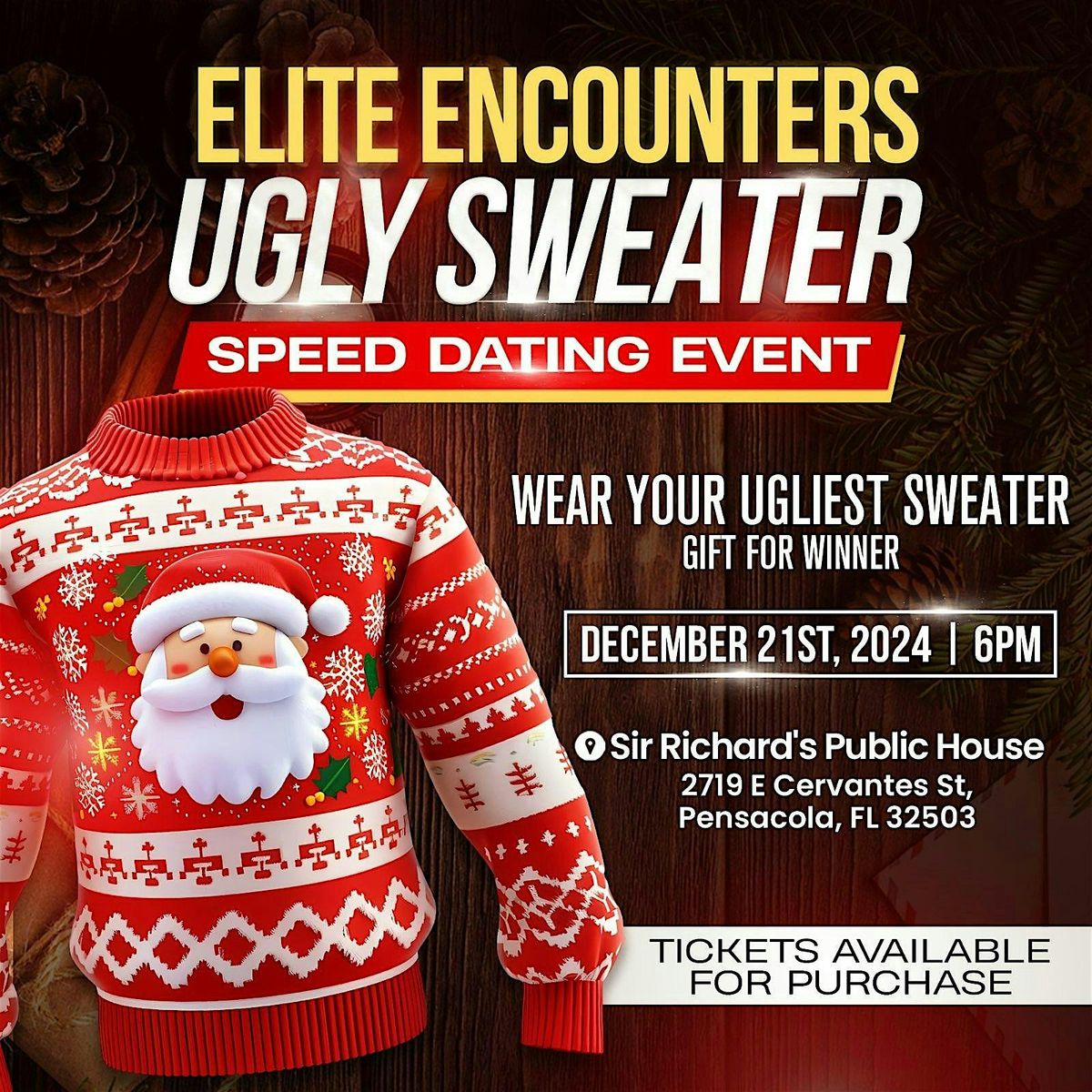 A Swipe-Free Singles Night.... Ugly Sweater Speed Dating Event