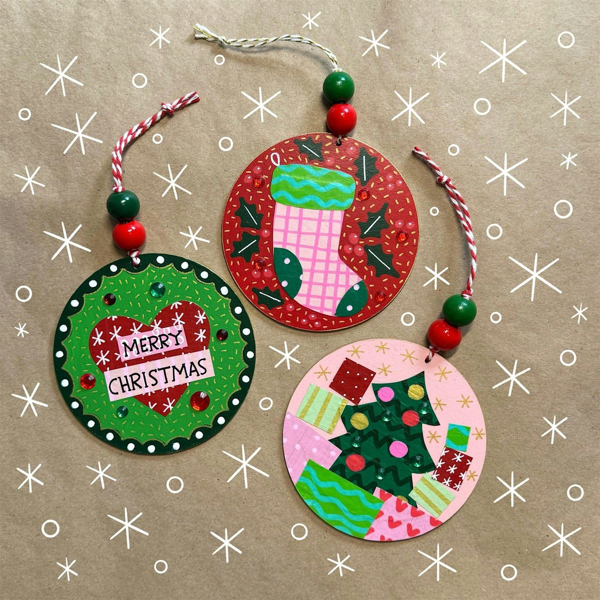 Handmade Holiday: Collage Christmas Ornaments