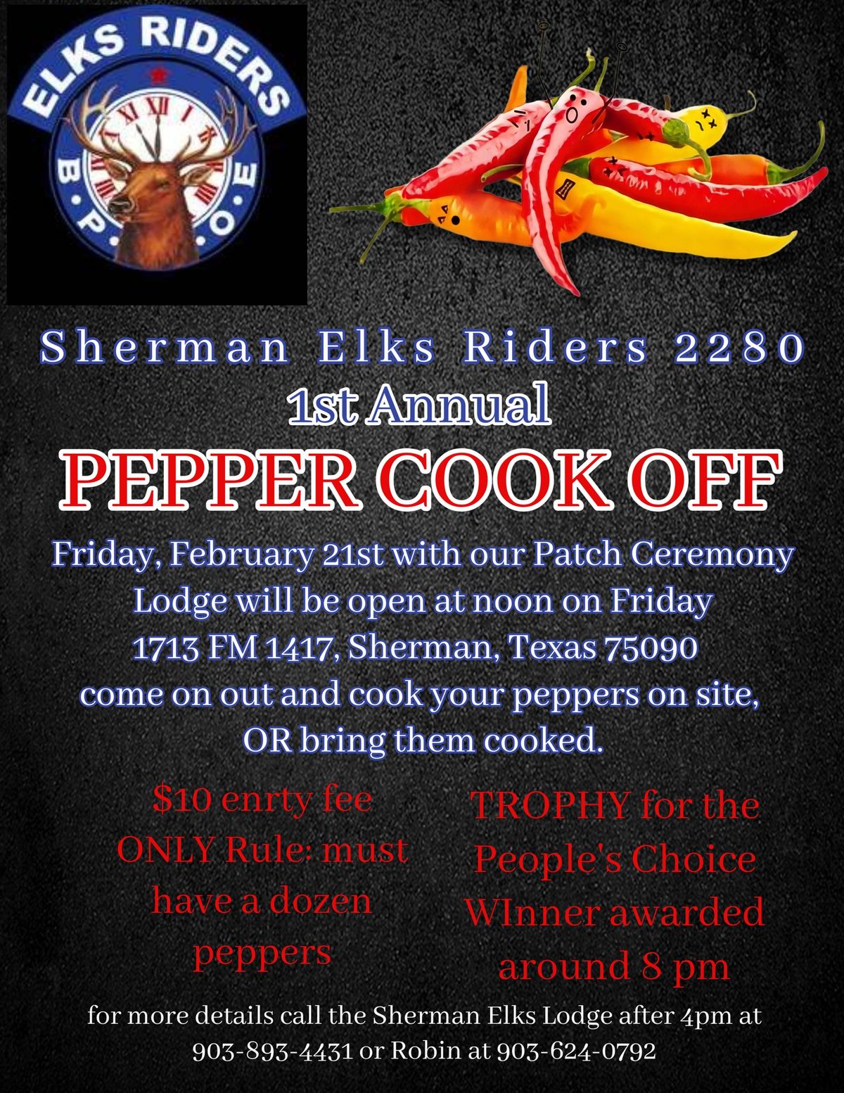 Sherman Elks Riders 2280 1st Annual Pepper Cook-Off