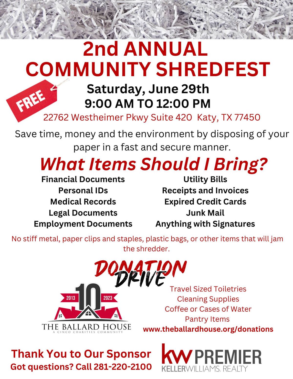 2nd Annual Community Shredfest