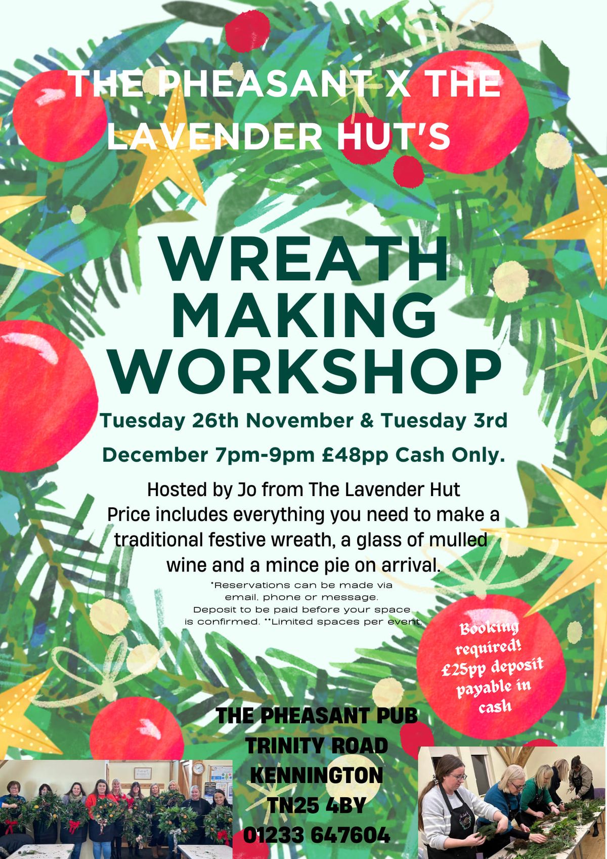 Festive Wreath Making Workshop at The Pheasant