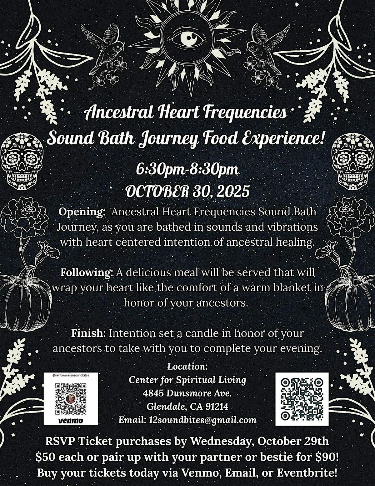 Ancestral Heart Frequencies- Sound Bath Journey Food Experience