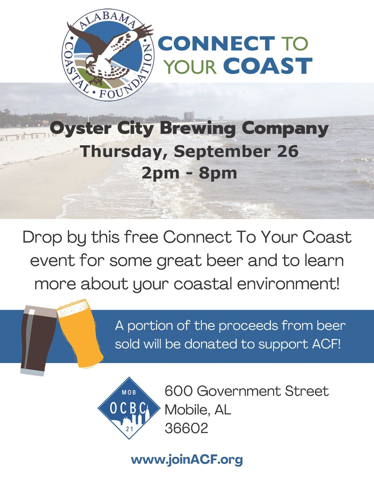 Connect to Your Coast at Oyster City Brewing Company