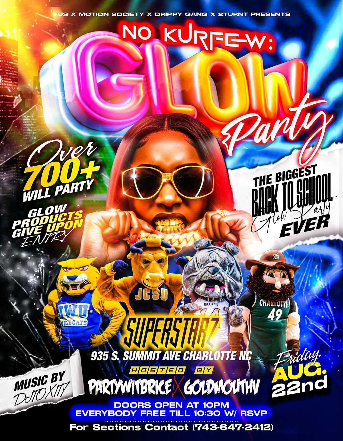 Aug 22nd we back Supa  Lit Text 704-674-2207 for tables