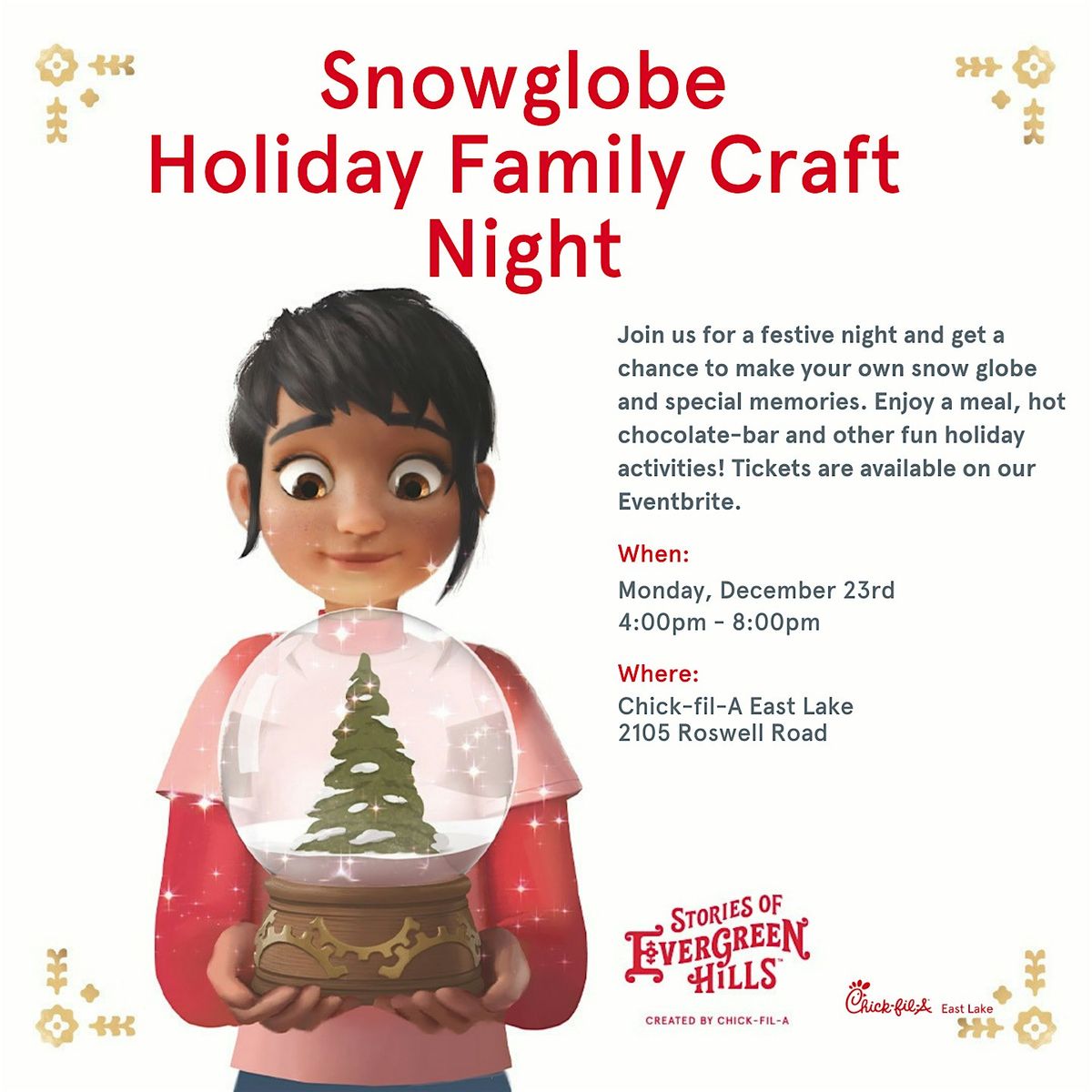 Snowglobe Holiday Family Craft Night