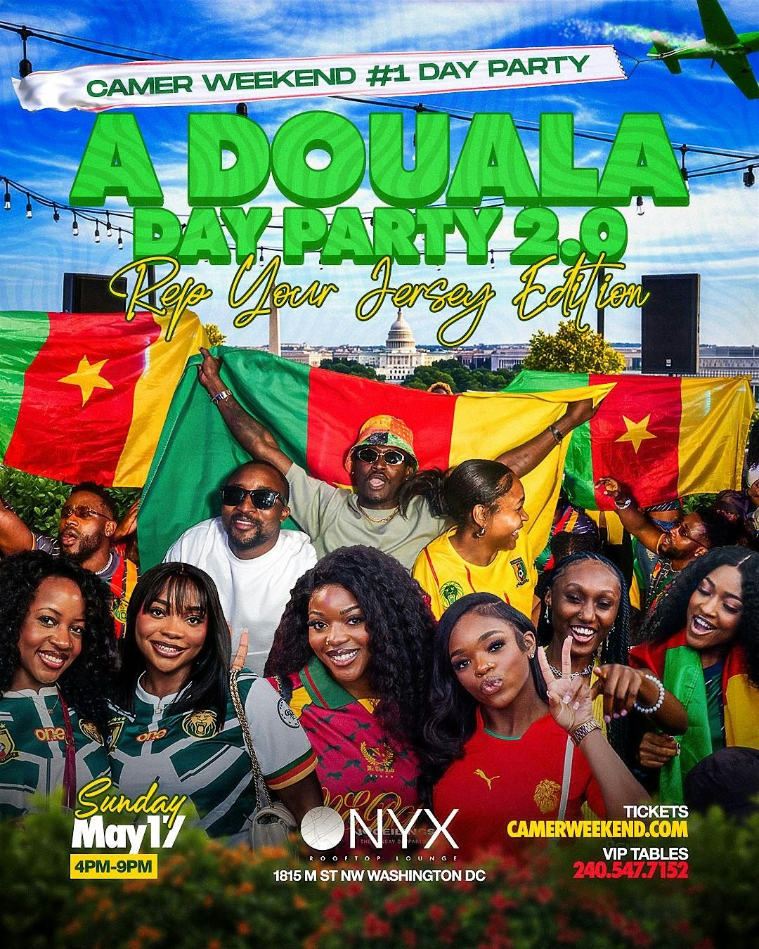 Cameroon Jersey Day Party @ Onyx (OPEN BAR; Afrobeats; Dancehall)