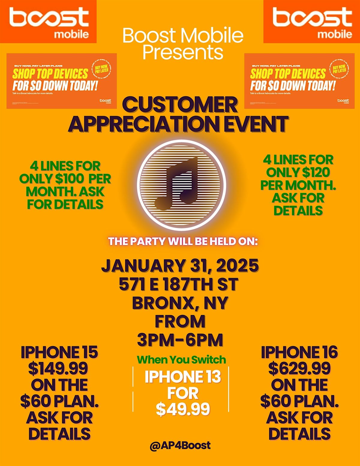 Join us for our Customer Appreciation Event! Great deal on many devices