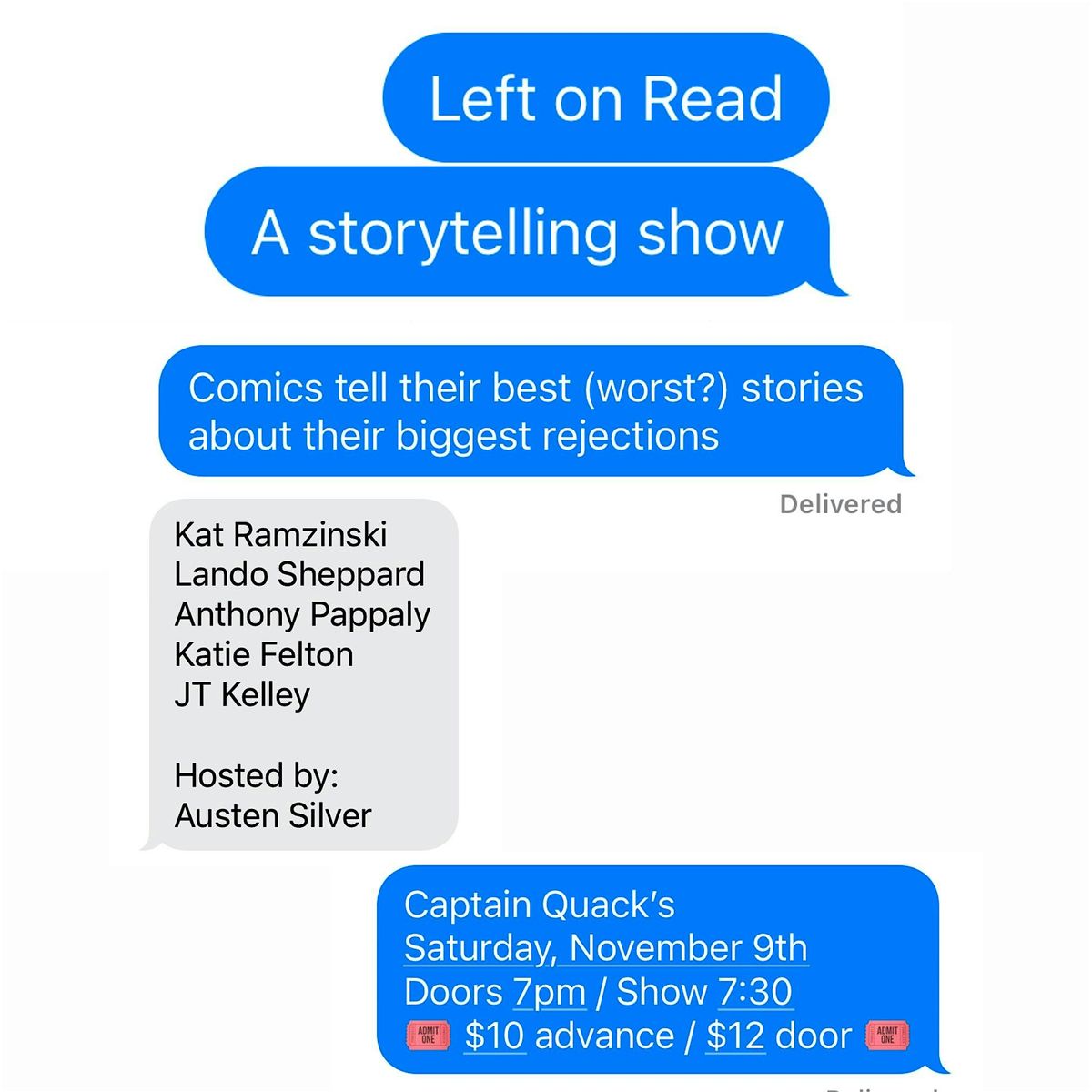 Left on Read: A Storytelling Show About Rejection