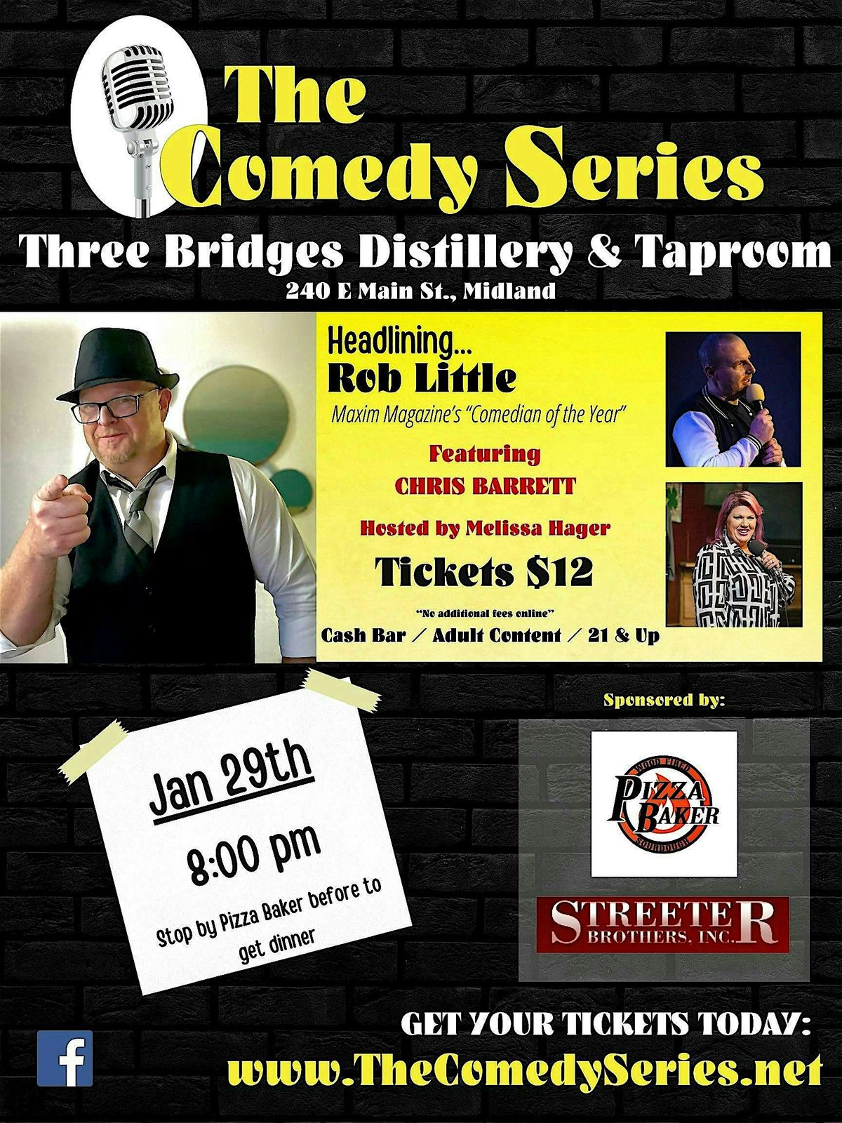 Comedy Show -Three Bridges Distillery & Taproom- Midland