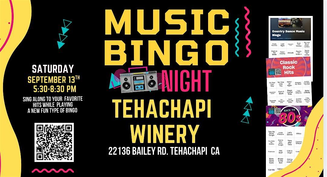 Music Bingo Night @ Tehachapi Winery