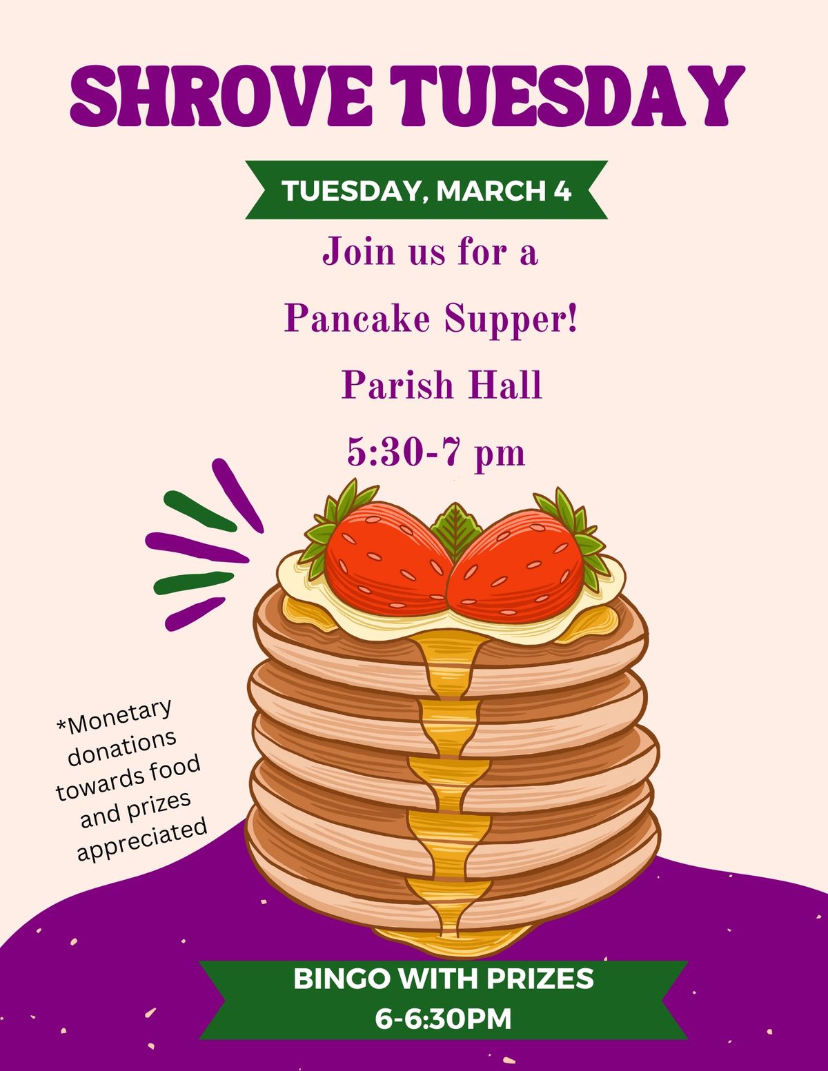 Pancake Supper- Shrove Tuesday 