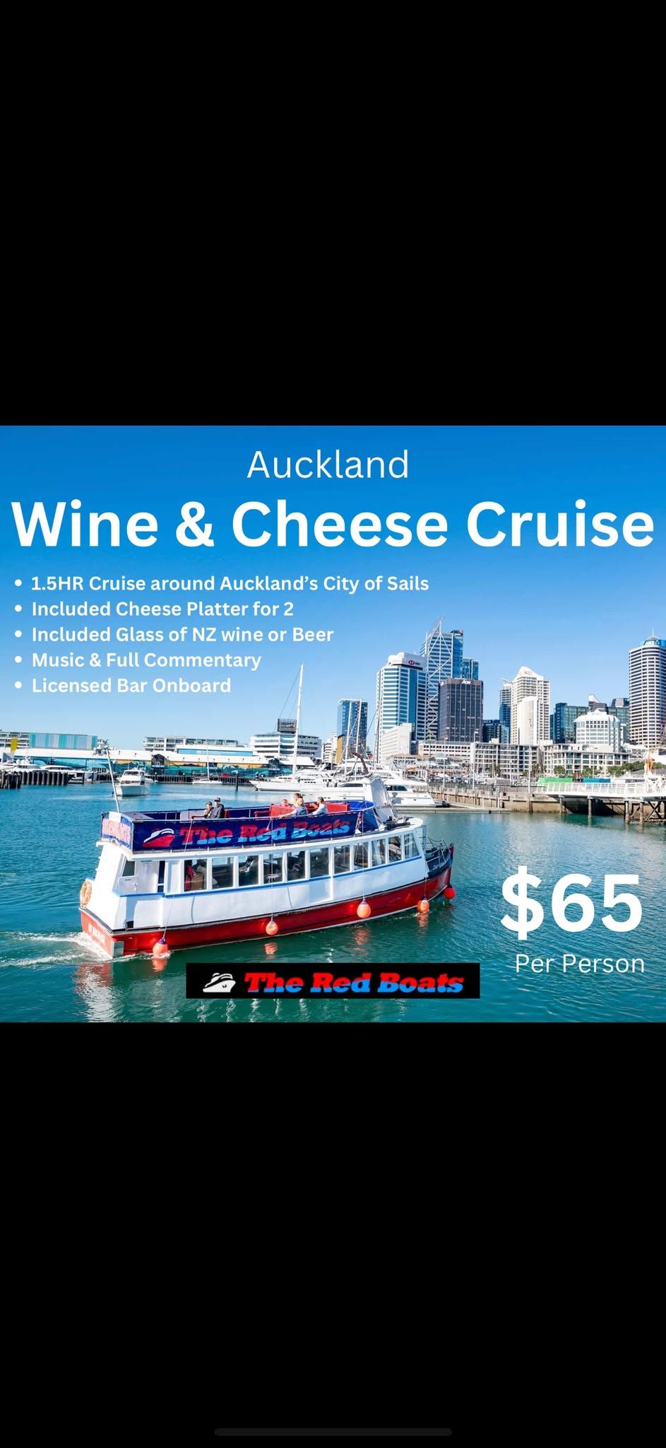 Auckland Wine & Cheese Cruise