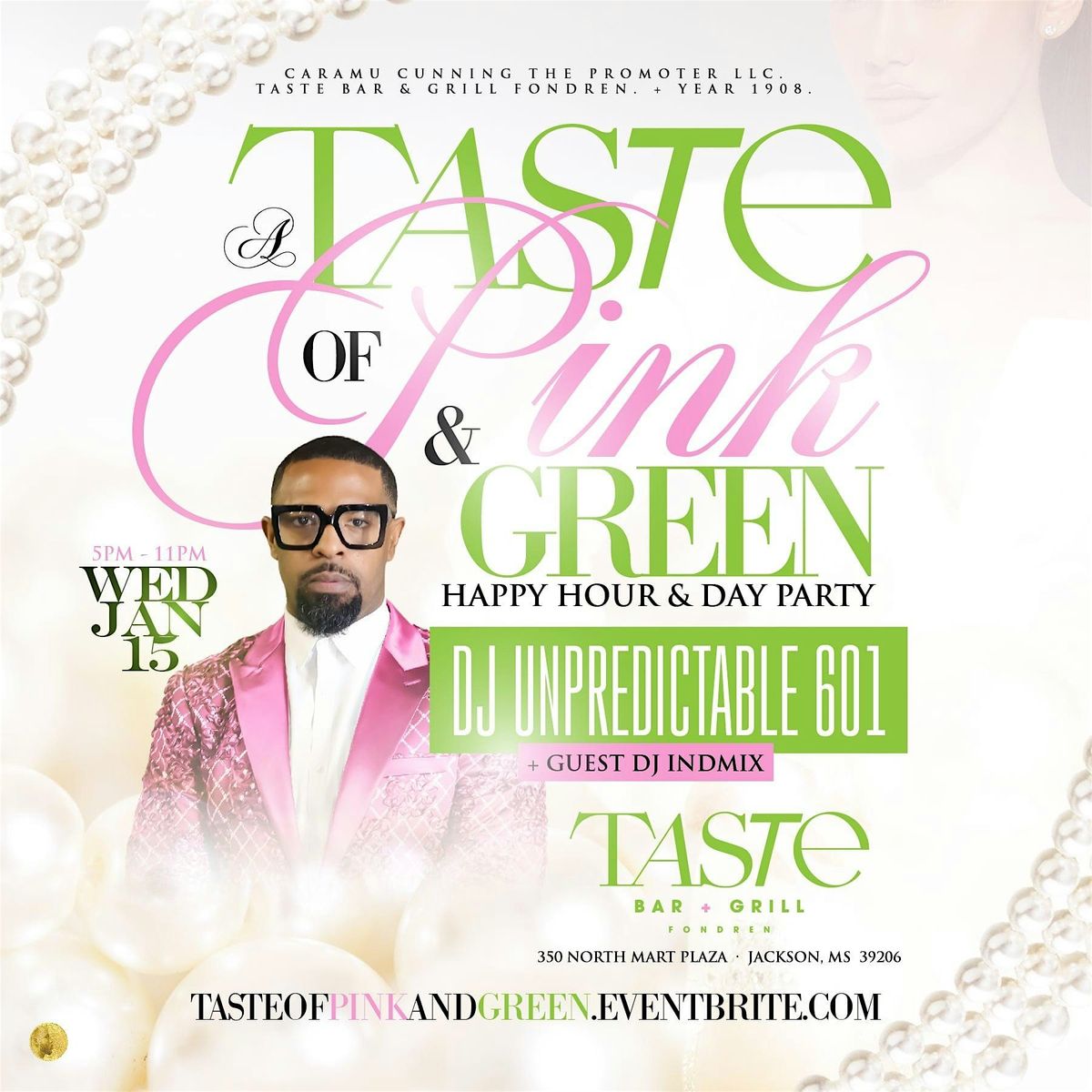 A TASTE OF PINK & GREEN HAPPY HOUR & DAY PARTY