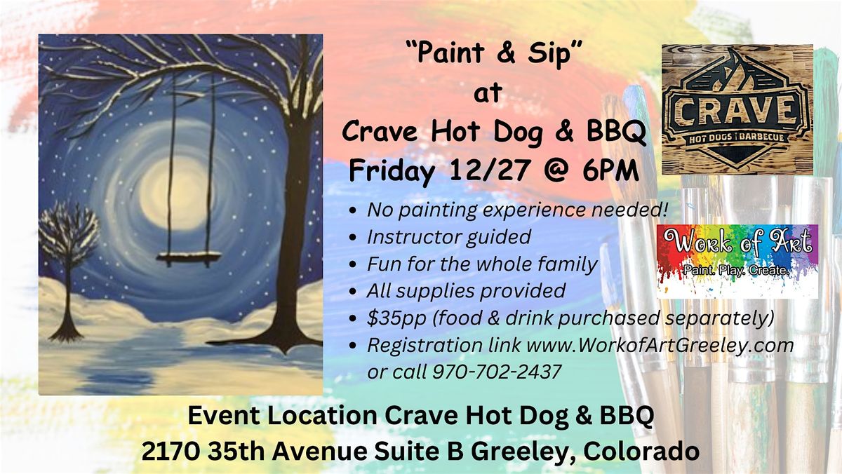 Paint and Sip Winter Swing Canvas Painting Class