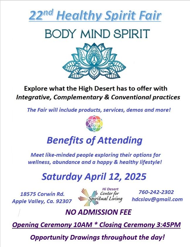 April 12, 2025  Healthy Spirit Fair 