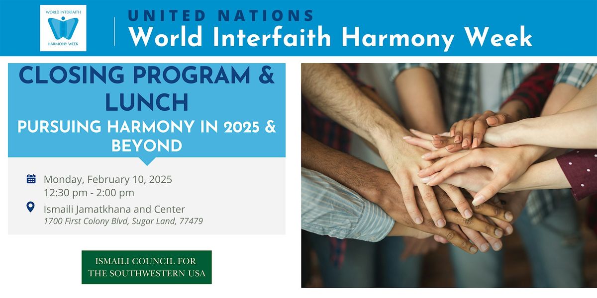 World Interfaith Harmony Week: Closing Program & Lunch