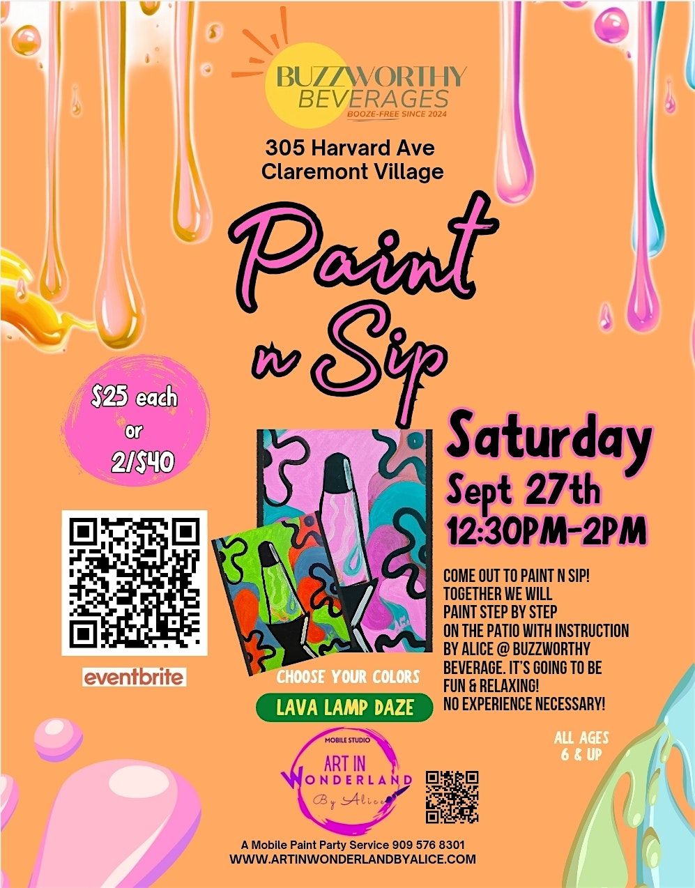 Paint n Sip BUZZWORTHY BEVERAGE CLAREMONT