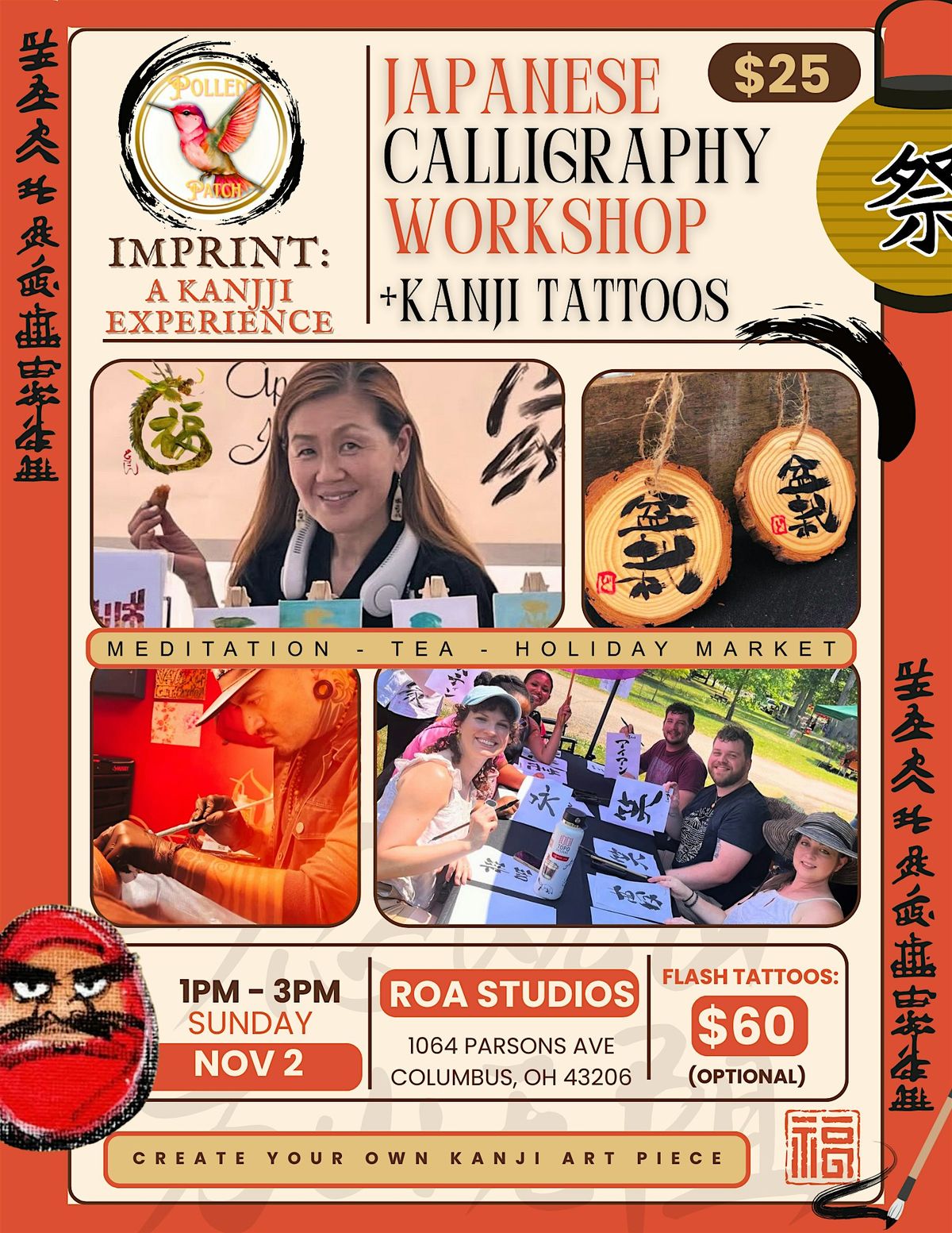 Imprint: Japanese Calligraphy Workshop + Kanji Tattoos or Henna