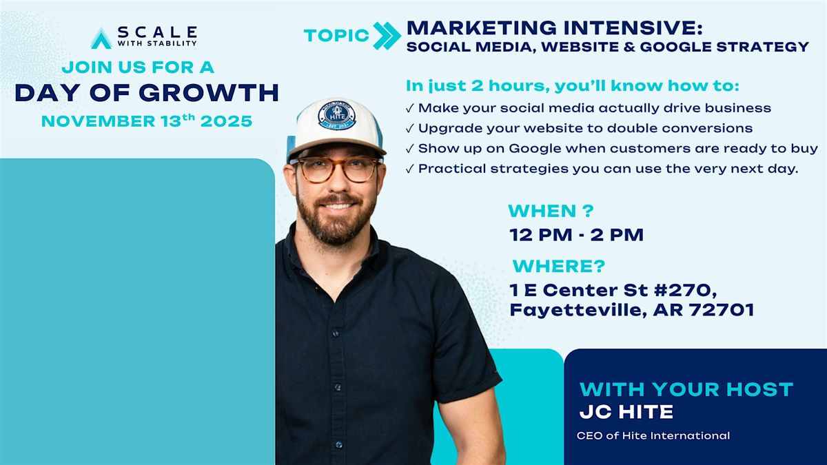 Day of Growth: 2 Hour Marketing Intensive with JC Hite