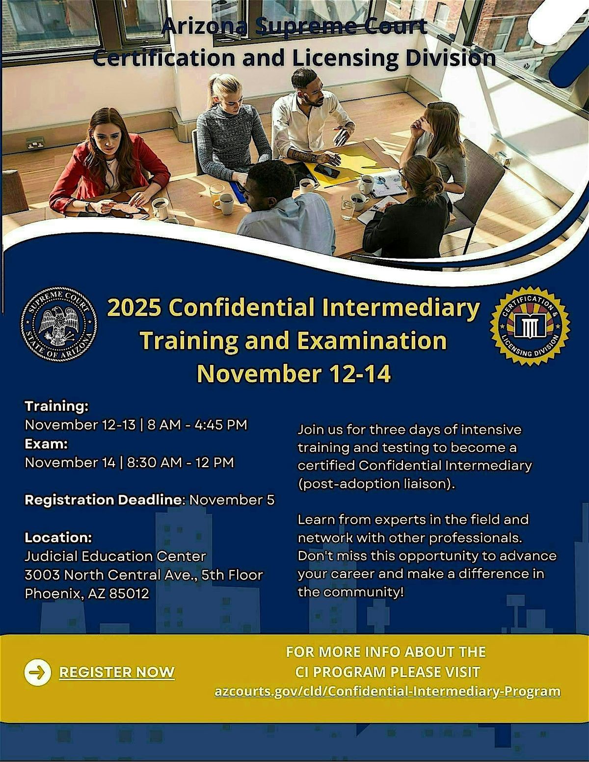2025 Confidential Intermediary Training and Examination November 12-14