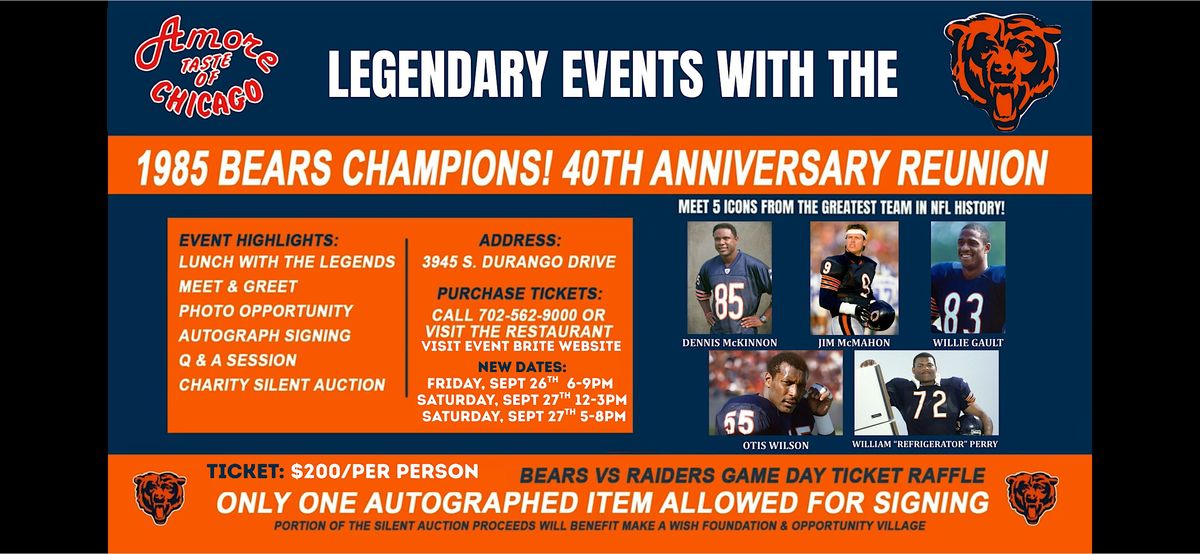 Amore Taste of Chicago Bears Reunion